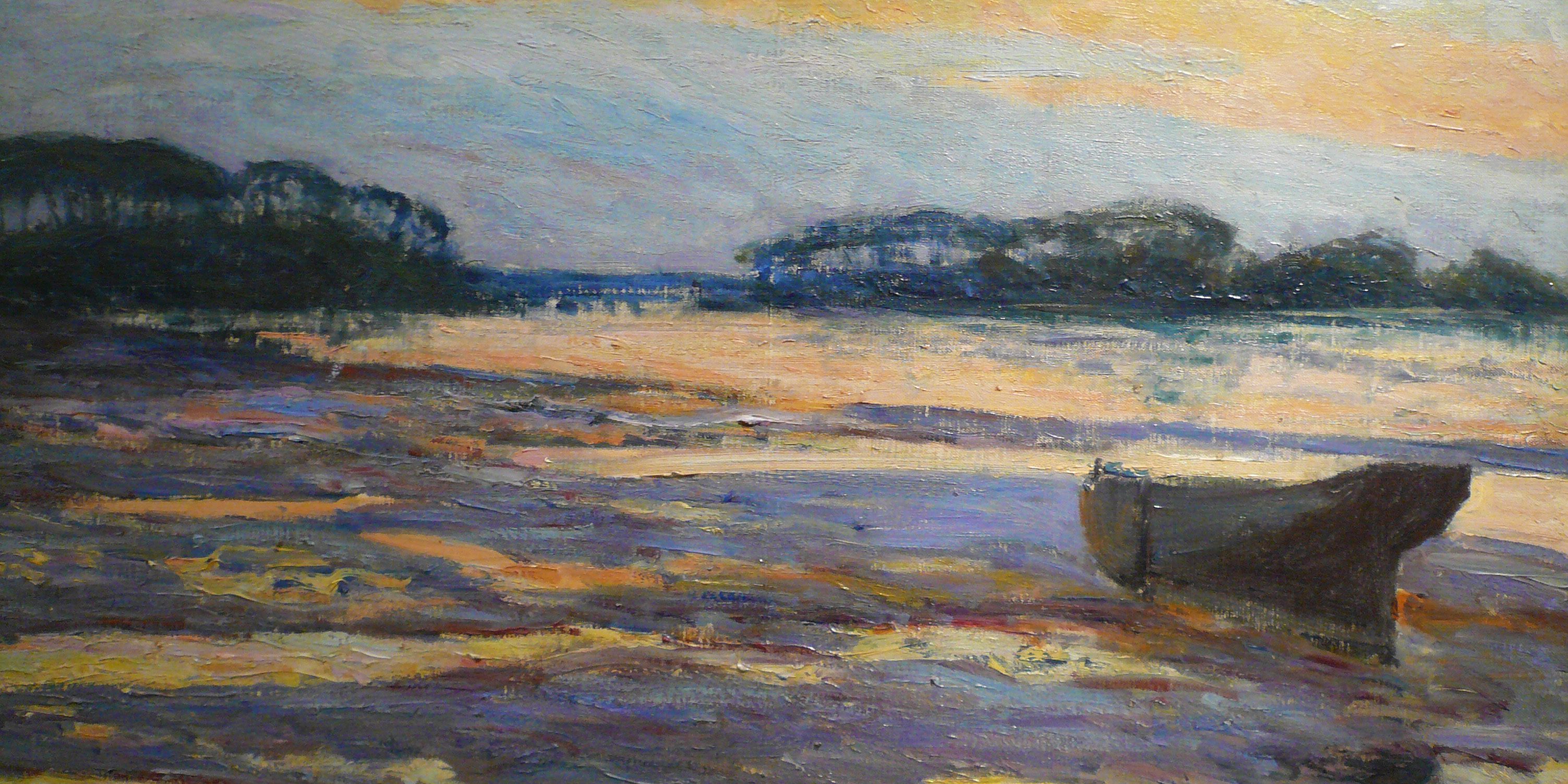 Crépuscule jaune à Loctudy-M.Maufra-cp2 ©Collection privee-Chasse-marée-Edition de l Estran