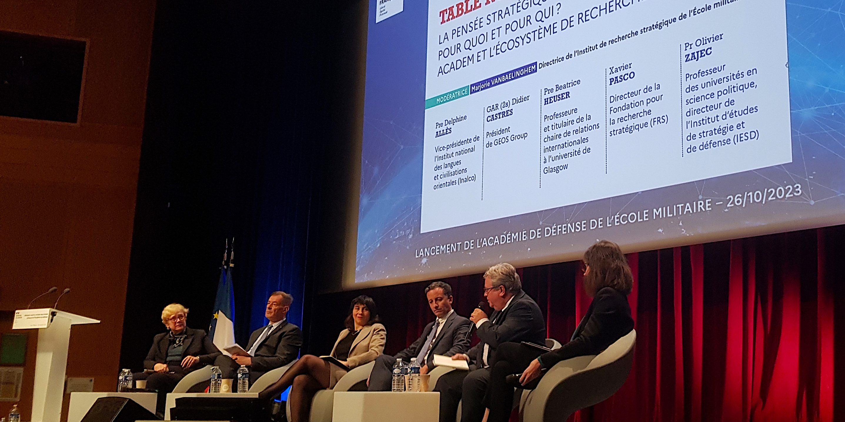 Inauguration ACADEM avec Delphine ALLES, Gl Didier CASTRES, Pre Béatrice HEUSER, Xavier PASCO, Pr Olivier ZAJEC © Valérie Desforges