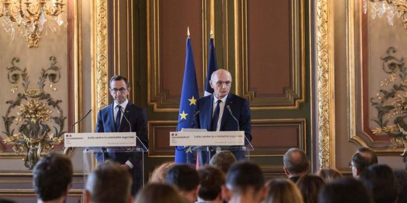 Le ministre de l’Intérieur Bruno Retailleau et le ministre de la Justice Didier Migaud à Marseille le 8 novembre 2024 © Isabelle Harsin:ministère de la Justice